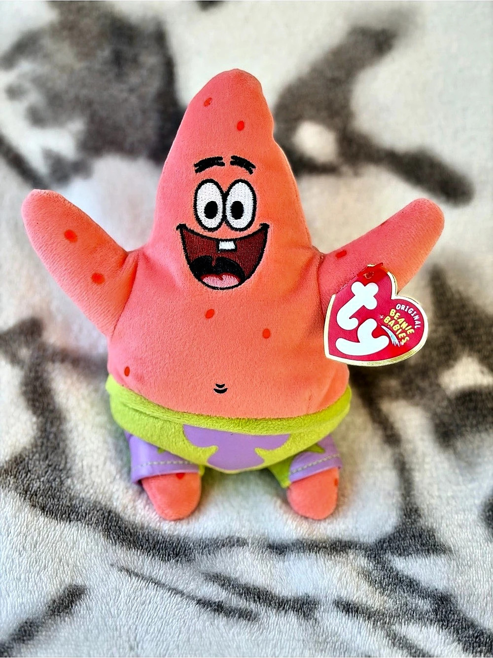 2004 TY Beanie Babies PATRICK STAR 7” Plush/SpongeBob SquarePants Line/NWT